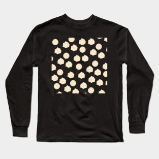 Hand Drawn Yellow Abstract Circles and Flowers Long Sleeve T-Shirt